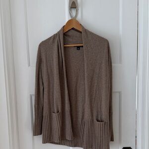Banana Republic Taupe Open-Front Cardigan